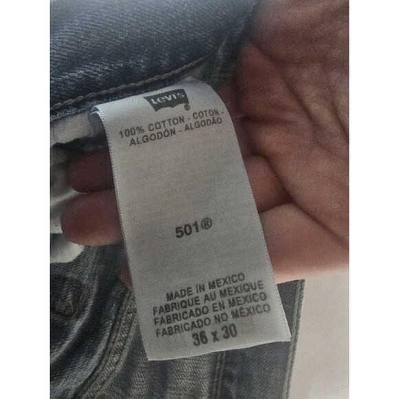 Levis 501 Jeans 36x30 Straight Leg Button - Blue Button Fly Classic - Picture 6 of 6